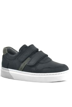 Ortopedikal Rakerplus 3751-Sgn Siyah Gri Beyaz Tbn % 100 Hakiki Deri Cırtlı Erkek Çocuk Sneaker Günlük