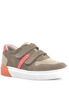 Ortopedikal Rakerplus 3751-Kmt Kum % 100 Hakiki Deri Cırtlı Erkek Çocuk Sneaker Günlük
