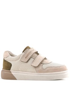 Ortopedikal Rakerplus 3751-Vzhk Vizon Kahve % 100 Hakiki Deri Cırtlı Erkek Çocuk Sneaker