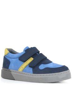 Ortopedikal Rakerplus 3751-Lmay Lacivert Mavi % 100 Hakiki Deri Cırtlı Erkek Çocuk Sneaker Günlük