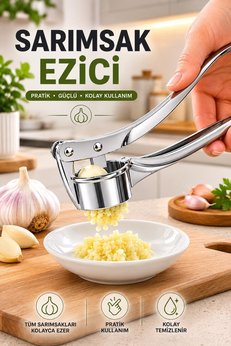 Kitchen Beauty Paslanmaz Çelik Pense Sarımsak Ezici