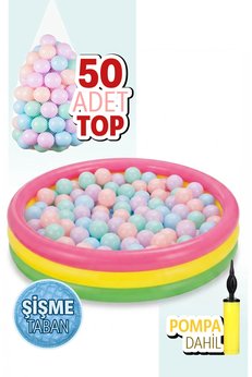 SmartFox Şişme Taban Oyun Havuzu 50 Oyun Topu Pompa