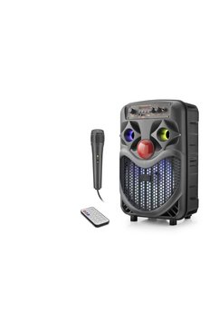 Evimdeyokyok Karaoke Mikrofonlu Bluetooth Hoparlör Fm Radyo 10W 8 İnç Rgb Siyah Ndrp66