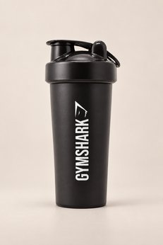 Stylovi Gymshark Siyah Shaker Matara – Süzgeçli Kabartma Ölçekli ve Hafif Transparan Gövdeli