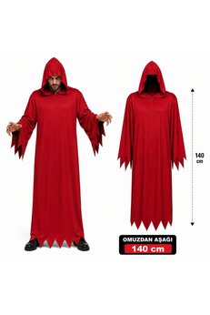 Evimdeyokyok Yetişkin Kırmızı Kapüşonlu Cellat Hayalet Kostümü 140 Cm