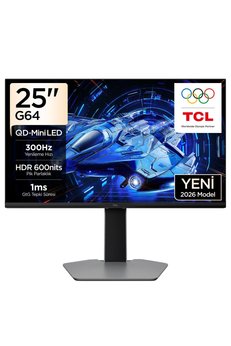 TCL 25G64 Gaming Monitörü 25" 1ms 300Hz Fhd Qd-Mini LED Fps Oyuncu Monitörü