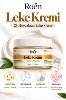 Roen Cilt Beyazlatıcı Leke Kremi Kararma Akne Güneş Lekeleri Glutatyonlu Beyazlatıcı Leke Krem 50ml