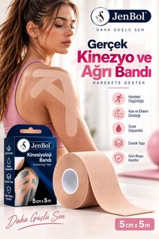 Jenbol Kinesiology Tape Ağrı Bandı 5 cm x 5 m - Ten