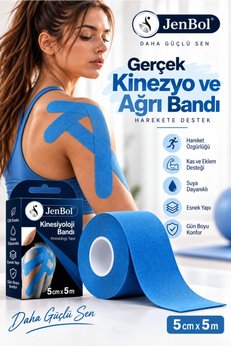 Jenbol Kinesiology Tape Ağrı Bandı 5 cm x 5 m - Mavi