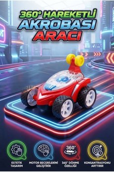 Tıfıl Toys Akrobat Araba 360° Hareketli Sürtmeli Oyuncak Araba Engel Aşan Akrobatik Araba