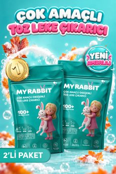 My Rabbit! Çamaşır Ve Yüzey Için Çok Amaçlı Oksijenli Toz Leke Çıkarıcı ve beyazlatıcı 2'li Paket 2 X 800 gr