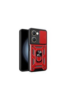 Evimdeyokyok Vivo Y18 Kılıf Pars Lens Yüzüklü Silikon - Kırmızı