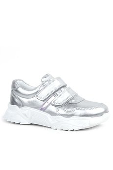 Ortopedikal Rakerplus X3730-Gp Gümüş-Beyaz Taban %100 Deri Kız Çocuk Günlük Sneakers Spor Ayakkabı