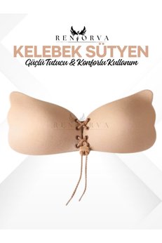 Renorva Görünmez Tasarımlı İpli Ve Kelebek Model Kaldırıcı Efektli Silikon Sütyen