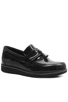Ortopedikal Ortropedikal Rakerplus 3050-Sr Siyah Rugan Püsküllü Loafer Çocuk Okul Ayakkabısı