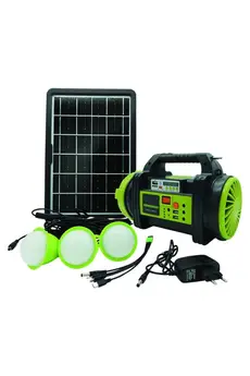 Evimdeyokyok Şarjlı 30 W Solar Şarjlı Ev Aydınlatma Seti Radyo Ve Fan Powebank Ws-5683