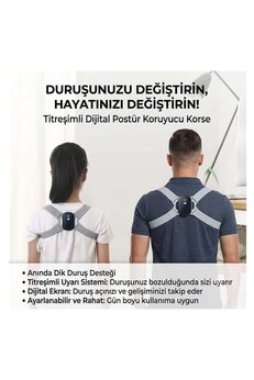 Evimdeyokyok Dijital Ekran Titreşimli Dik Durma Korsesi