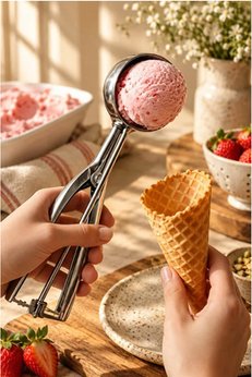 Kitchen Beauty Paslanmaz Çelik Dondurma Kaşığı Dondurma Ve Kepçesi Helva Kaşığı
