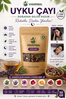 VIAHERBAL Uyku Çayı - Gece Boyu Huzur VE Sakinlik Sağlayan Doğal Bitki Karışımlı Uyku Çayı 50 GR