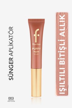 Flormar Puffy Nemlendirici Etkili &Parlak Bitişli Sünger Aplikatörlü Likit Allık-003 Rosy Glow-8682536093903