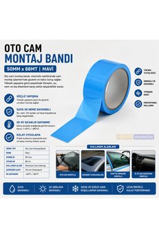 Evimdeyokyok Oto Cam Montaj Bandı 50 Mm X 66 Metre Mavi – Otomotiv Cam Yapıştırma Ve Sabitleme Bandı