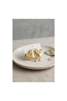 Evimdeyokyok 316L Çelik Gold Renk Melting Heart Model Küpe Tj-Bkp12020
