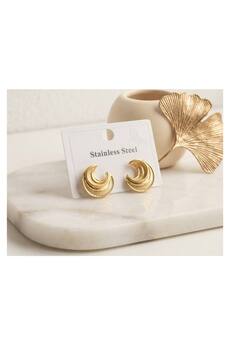 Evimdeyokyok 316L Çelik Gold Renk Ay Model Kadın Küpe Tj-Bkp12035