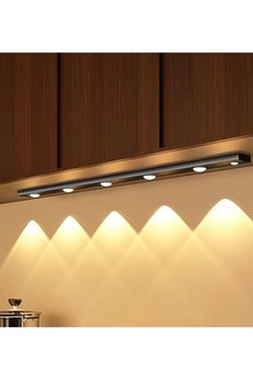 gaman EY60 Dim ve 3 Renk Ayarlı Şarjlı Hareket Sensörlü 60cm Led Işık Tezgah-Koridor-Ev-Kamp-Merdiven Ledi Siyah Kasa