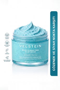 velstein Sıfır gözenek siyah nokta gözenek ve yaşlanma karşıtı Mavi Kil Maskesi 100 ml | Pdrn + Salisilik Asit + Niasinamid + Zinc PCA