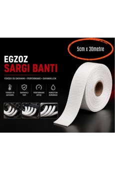 Evimdeyokyok Egzoz Sargı Bandı Yanmaz Sargı Keçesi 30 Metre Beyaz