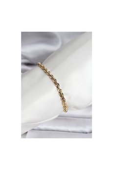 Evimdeyokyok 14K Gold Renk Kaplama Burgu Zincir Model Cm Kadın Bileklik - Tj-Bb8135