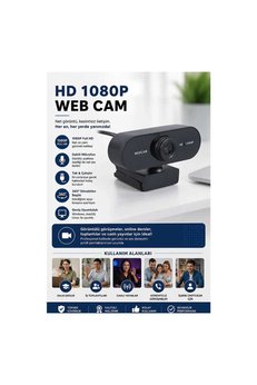 Evimdeyokyok Webcam Orjinal Hd 1080P Konferans Kamera Dahili Mikrofon Görüntülü Sohbet Yayın Kamerası Hd Video