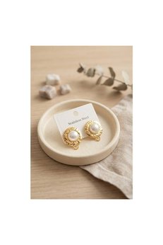 Evimdeyokyok 316L Çelik Gold Renk İncili Model Küpe Tj-Bkp12046