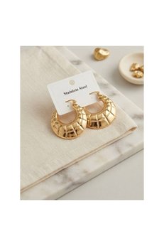 Evimdeyokyok 316L Çelik Gold Renk Bohem Halka Model Küpe Tj-Bkp12027