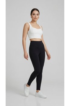 PİNK FLY Belize Modal Kumaş Push Up Yüksek Bel Toparlayıcı Tayt Siyah