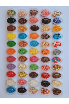 hediyehobihersey Mini Pasta Süsü Pasta Süsleme Şekeri 20 Farklı Karışık Şeker