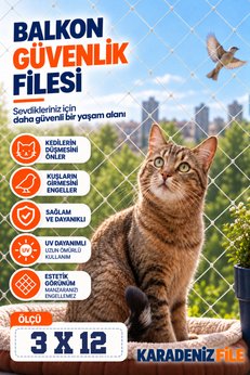 Karadeniz Dekor Ağları Balkon Filesi 3 X 12