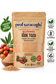 prof saracoğlu Doğal İğde Çekirdeği Tozu 200 G | İğde Unu | Glutensiz Vegan Katkısız