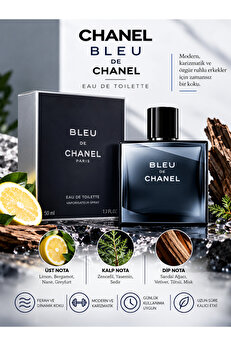 Chanel Bleu DE Eau De Toilette 50 ml – Ferah Odunsu ve Aromatik Erkek Parfümü