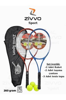Zivvo 2 Adet Başlangıç Tenis Raketi + 2 Adet Tenis Çantası + 3 Adet Tenis Topu