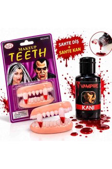 Evimdeyokyok Vampir Takma Diş Ve Tiyatro Kanı Seti – 2 Parça