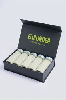 Elixunder 5'li Yeşil Renk Saf Pamuklu Erkek Boxer Premium Mıknatıslı Kutulu