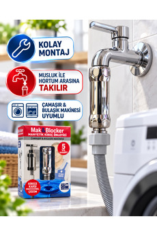 Mak & Blocker Pro Uzun Tip Manyetik Kireç Önleyici Metal Gövde Çamaşır ve Bulaşık Makinesi