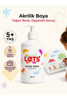 Lets Akrilik Boya 500 ml Tek Renk Beyaz