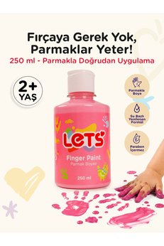 Lets Parmak Boyası 250 ml Tek Renk Pembe |