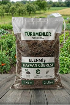 Türkmenler Flora Doğa Gübre Çiçek Bitki Meyve Sebze Ağaç Yanmış Kuru Hayvan Gübresi Doğal 1 kğ-2L