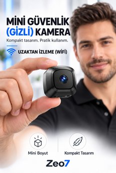 Zeo7 Mini Wi-Fi IP Kamera HD Görüntü Kablosuz Uzaktan İzleme Gece Görüşü Özelliği Gizli Kamera