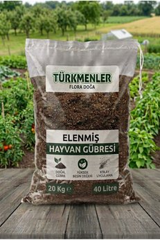 Türkmenler Flora Doğa Gübre Çiçek Bitki Meyve Sebze Ağaç Yanmış Kuru Hayvan Gübresi Doğal 20 kğ-40LİTRE