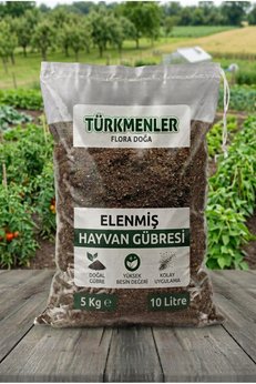 Türkmenler Flora Doğa Gübre Çiçek Bitki Meyve Sebze Ağaç Yanmış Kuru Hayvan Gübresi Doğal 5 kğ-10L