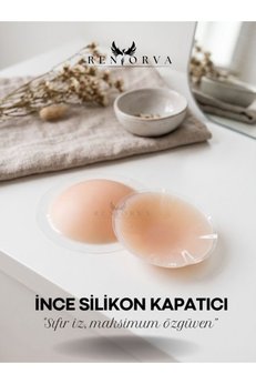 Renorva Kendinden Yapışkanlı Silikon Göğüs Ucu Gizleyici Kapatıcı - Suya Ve Tere Dayanıklı İnce Yapılı Nipple Cover